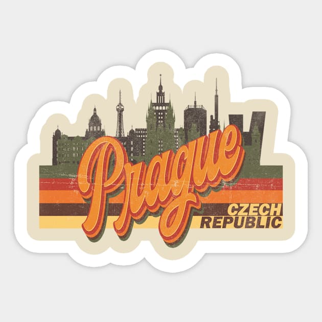 Prague Czech Republic Retro Vintage Sticker by Happy as I travel